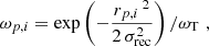 $$ \begin{aligned} \omega _{p,i} = \exp \left(-\frac{r_{p,i}\,^2}{2\,\sigma _{\rm rec}^2}\right)/\omega _{\rm T}\,\,, \end{aligned} $$