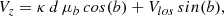 $$ \begin{aligned} V_z = \kappa \,d\,\mu _b\,cos(b) + V_{los}\,sin(b), \end{aligned} $$