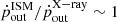 $ \dot{p}_{\mathrm{out}}^{\mathrm{ISM}}/\dot{p}_{\mathrm{out}}^{\mathrm{X-ray}}\sim1 $