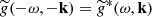 $ \widetilde{g}(-\omega, -\mathbf{k}) = \widetilde{g}^\ast(\omega, \mathbf{k}) $