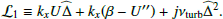 $$ \begin{aligned} \mathcal{L} _1 \equiv k_x U \widehat{\Delta } + k_x(\beta - U^{\prime \prime }) + {j}{\nu _{\rm turb}}\widehat{\Delta }^2. \end{aligned} $$