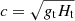 $ c=\sqrt{g_{\mathrm{t}}H_{\mathrm{t}}} $