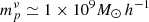 $ m_p^\nu\simeq 1\times 10^{9} M_\odot\,h^{-1} $