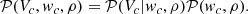 $$ \begin{aligned} {\mathcal{P} }(V_c,{ w}_c,\rho ) = {\mathcal{P} }(V_c | { w}_c, \rho ) {\mathcal{P} }({ w}_c,\rho ). \end{aligned} $$