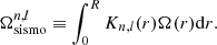 $$ \begin{aligned} \Omega _{\mathrm{sismo} }^{n,l} \equiv \int _0^R K_{n,l}(r)\Omega (r)\mathrm{d}r. \end{aligned} $$