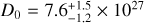 ${D_0} = 7.6_{ - 1.2}^{ + 1.5} \times {10^{27}}$