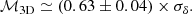 $$ \begin{aligned} \mathcal{M} _{\rm 3D} \simeq (0.63 \pm 0.04)\times \sigma _\delta .\end{aligned} $$