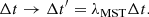 $$ \begin{aligned} \Delta t \rightarrow \Delta t^\prime = \lambda _{\rm MST} \Delta t. \end{aligned} $$
