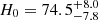 $ H_0 = 74.5_{-7.8}^{+8.0} $