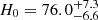 $ H_0 = 76.0_{-6.6}^{+7.3} $