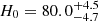 $ H_0 = 80.0_{-4.7}^{+4.5} $