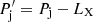 $ P^\prime_{\rm j} = P_{\rm j} - L_{\rm X} $