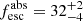 $ f_{\mathrm{esc}}^{\mathrm{abs}} = 32^{+2} _{-4} $