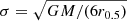 $ \sigma=\sqrt{GM/(6r_{0.5})} $