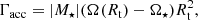 $$ \begin{aligned} \Gamma _\mathrm{acc} = |{M}_\star | (\Omega (R_\mathrm{t} )- \Omega _\star ) R_\mathrm{t} ^2 , \end{aligned} $$