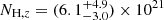 $ N_{\mathrm{H},z}=(6.1^{+4.9}_{-3.0})\times10^{21} $