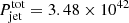 $ P^{\mathrm{tot}}_{\mathrm{jet}} = 3.48 \times 10^{42} $