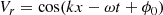 $$ \begin{aligned} V_r = \cos (k x - \omega t + \phi _0 ) \end{aligned} $$