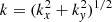 $ k = (k_x^2+k_{\it y}^2)^{1/2} $