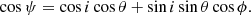 $$ \begin{aligned} \cos \psi = \cos i \cos \theta + \sin i \sin \theta \cos \phi . \end{aligned} $$
