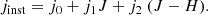 $$ \begin{aligned} j_{\rm inst} = j_0 + j_1 J + j_2~(J-H). \end{aligned} $$