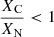 $ \frac{X_\mathrm{{C}}}{X_\mathrm{{N}}} < 1 $