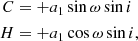 $$ \begin{aligned} \begin{aligned} C&= +a_1\sin \omega \sin i \\ H&= +a_1\cos \omega \sin i, \end{aligned} \end{aligned} $$