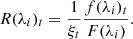 $$ \begin{aligned} R(\lambda _i)_t = \frac{1}{\xi _t} \frac{f(\lambda _i)_t}{F(\lambda _i)}. \end{aligned} $$