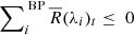 $ \sum\nolimits_i^\text{ BP} \overline{R}(\lambda_i)_t\leq~0 $