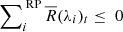 $ \sum\nolimits_i^\text{ RP} \overline{R}(\lambda_i)_t\leq~0 $