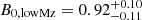 $ B_{0, \mathrm{lowMz}} = 0.92^{+0.10}_{-0.11} $