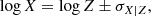 $$ \begin{aligned} \log X = \log Z \pm \sigma _{X|Z}, \end{aligned} $$