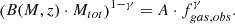 $$ \begin{aligned} \left({B(M, z)\cdot M_{tot}} \right)^{1-\gamma } = A \cdot f_{gas, obs}^\gamma . \end{aligned} $$
