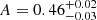 $ A=0.46^{+0.02}_{-0.03} $