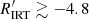 $ R^\prime_{\rm IRT} \gtrsim -4.8 $