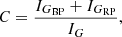 $$ \begin{aligned} C=\frac{I_{G_{\rm BP}} + I_{G_{\rm RP}}}{I_G} ,\end{aligned} $$