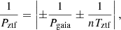 $$ \begin{aligned} \frac{1}{P_{\rm ztf}}=\left| \pm \frac{1}{P_{\rm gaia}} \pm \frac{1}{ nT_{\rm ztf}}\right| ,\end{aligned} $$