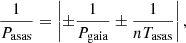 $$ \begin{aligned} \frac{1}{P_{\rm asas}}=\left|\pm \frac{1}{P_{\rm gaia}} \pm \frac{1}{nT_{\rm asas}}\right| ,\end{aligned} $$