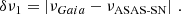 $$ \begin{aligned} \delta \nu _1 = \left|\nu _{Gaia}-\nu _{\text{ASAS-SN}}\right| \,. \end{aligned} $$