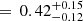 $ \,=\,0.42^{+0.15}_{-0.12} $