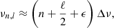$$ \begin{aligned} \nu _{n,l} \approx \left(n + \frac{\ell }{2} + \epsilon \right) \Delta \nu , \end{aligned} $$