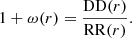 $$ \begin{aligned} 1+\omega (r) = \frac{\mathrm{DD} (r)}{\mathrm{RR} (r)}. \end{aligned} $$