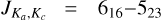 ${J_{{K_a},{K_c}}} = \,{6_{16}} - {5_{23}}$