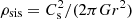 $ \rho_{\rm sis} = C_{\rm s}^2 / (2 \pi G r^2) $