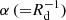 $ \alpha\,({=}R_{\mathrm{d}}^{-1}) $
