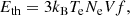 $$ \begin{aligned} E_{\rm th} = 3 k_{\rm B} T_{\rm e} N_{\rm e} Vf, \end{aligned} $$