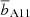 $ \overline{b}_{\mathrm{A11}} $