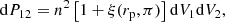 $$ \begin{aligned} \mathrm{d} P_{12} = n^2 \left[ 1 + \xi (r_{\mathrm{p} }, \pi ) \right] \mathrm{d} V_1 \mathrm{d} V_2, \end{aligned} $$