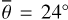 $\bar \theta = {24^^\circ }$
