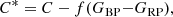 $$ \begin{aligned} C^{*} = C-f(G_{\rm BP}{-}G_{\rm RP}), \end{aligned} $$